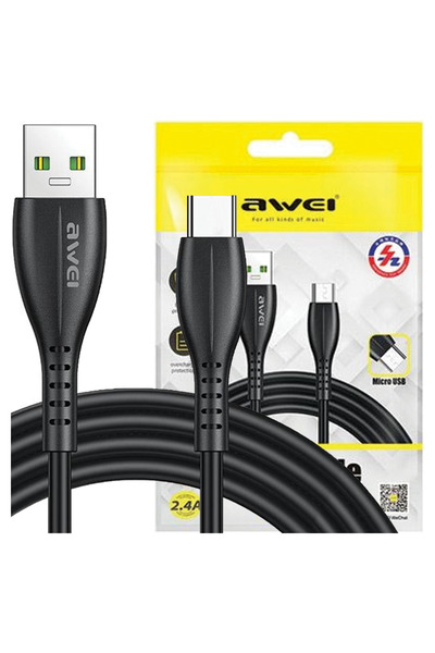 AWEI Cablu USB-C la USB pentru telefon și computer, 1M, cablu de încărcare ra...