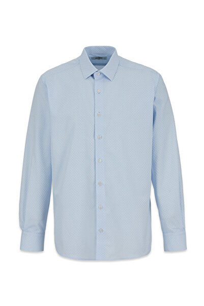 Kiğılı Long Sleeve Classic Patterned 100% Cotton Shirt