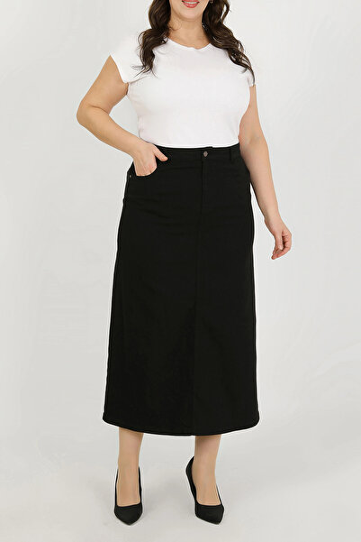 VELLICHOR Plus Size Tight Skirt - Black