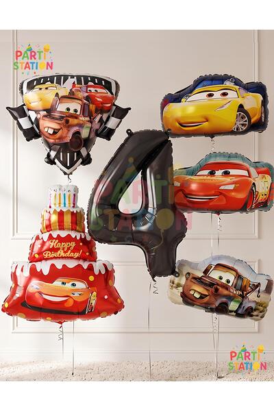Parti Station Cars Themed Cars Lightning Mcqueen Concept 4-Year-Old Balloon S...