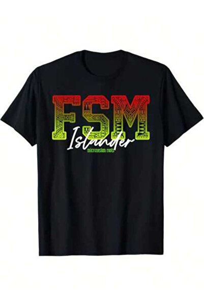 kai22 تي شيرت رجالي FSM Islander Reggae - تصميم فخر ميكرونيزيا بحروف ملونة جر...