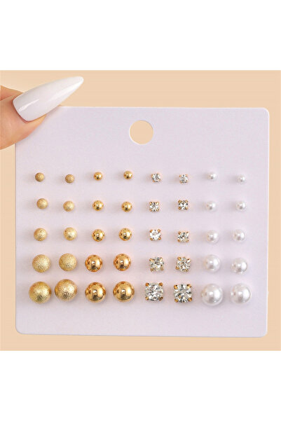 Choice Gold-color 40pcs/set Classic Round Stud Earrings Set – Simple Metal Ci...