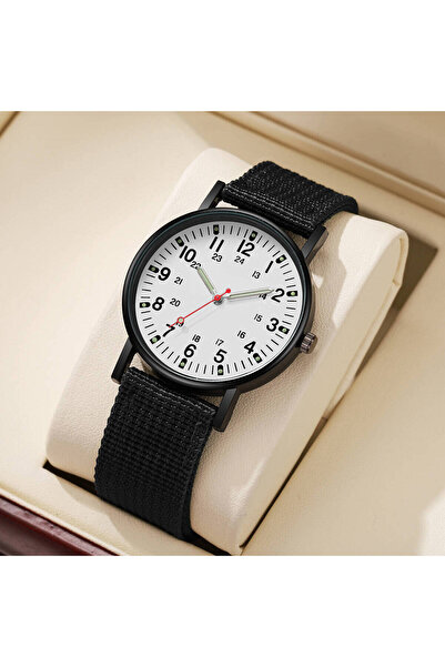 Choice1 Black White No Box Men Watches Casual Nylon Band Sports Watch Anlog Q...