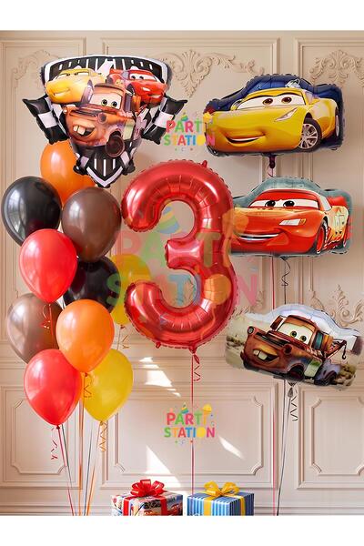Parti Station Cars Themed Cars Lightning Mcqueen Concept 3-Year-Old Balloon S...