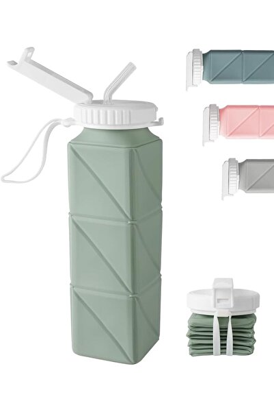 DURKU Dorco 620ml Large Capacity Silicone Foldable Water Bottle, Portable Tra...