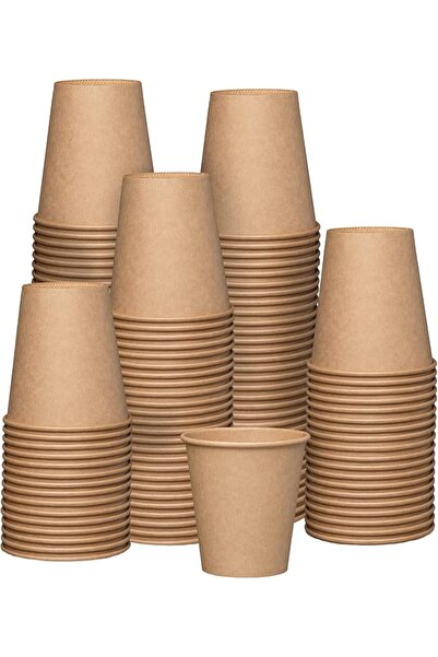 GENERAL [100 Pack] 10 oz Kraft Paper Hot Coffee Cups - Unbleached |   Heat an...