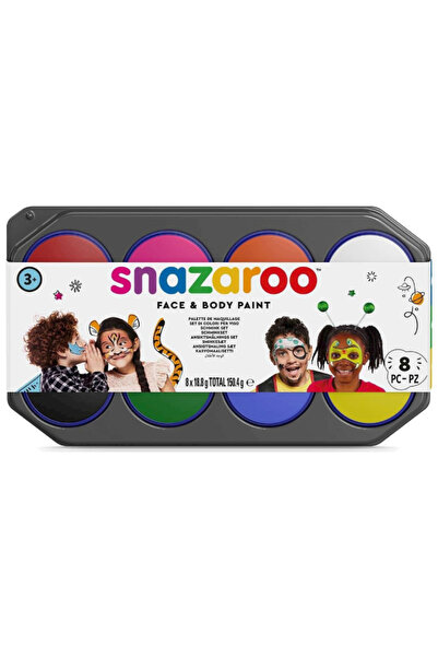 Snazaroo Παλέτα χρωμάτων μακιγιάζ 8x18ml Τυχαία Χρώματα (791060)