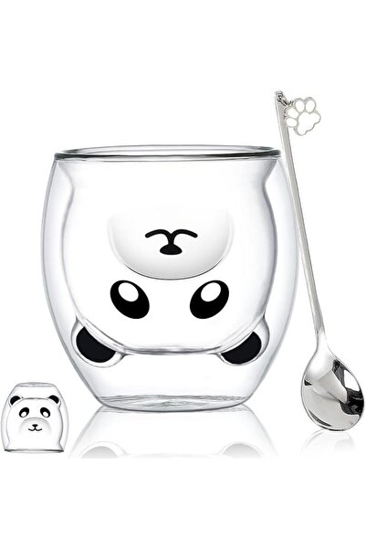 GENERAL Double Wall Insulated Glass Mugs with Cute Design for Espresso, Coffe...