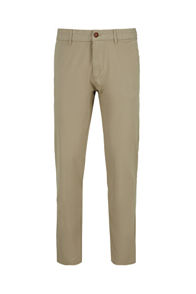 Kiğılı Regular Fit Standard Cut Lycra Stretch Canvas / Chino Trousers with Si...