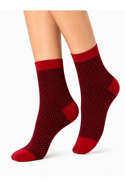 Mısırlı Women's Single Mercerized Socks Red