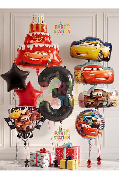 Parti Station Cars Themed Cars Lightning Mcqueen Concept 3-Year-Old Balloon S...