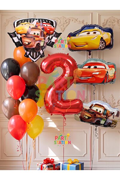 Parti Station Cars Themed Cars Lightning Mcqueen Concept 2 Year Old Balloon S...