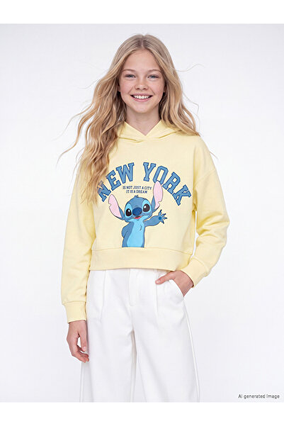 LC Waikiki Lcw Kids Stitch Printed Girls' Soft Touch Sweatshirt