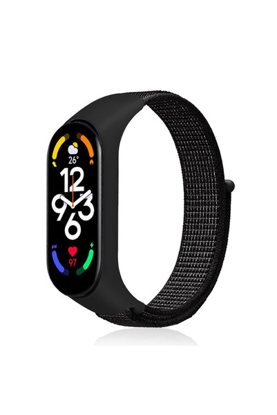 Choice23 For Mi band 7 6 5 light black 01 Nylon loop For Mi Band 7-7 nfc smar...