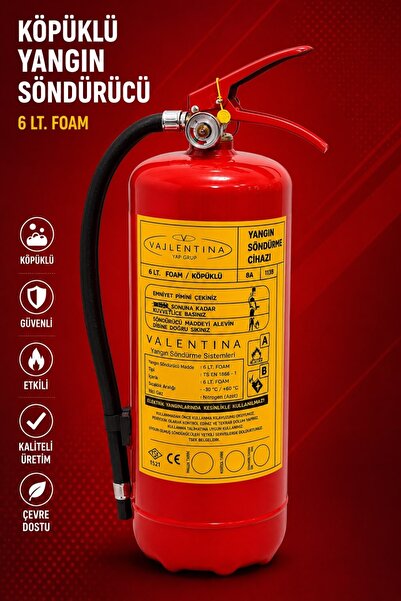 VALLENTİNA 6 KG KÖPÜKLÜ YANGIN SÖNDÜRME CİHAZI TSE-HYB/CE BELGELİ(RUHSATA UYGUN)