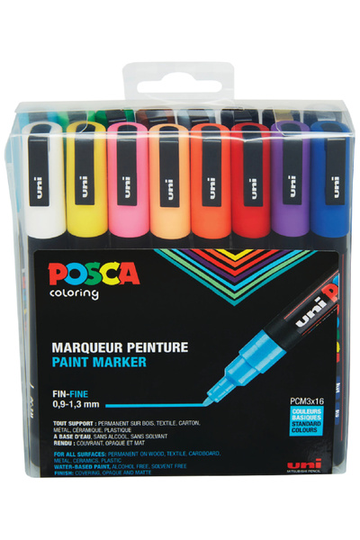 POSCA Σετ στυλό PC3M με λεπτή μύτη 16 τεμάχια