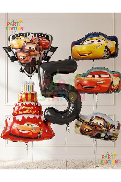 Parti Station Cars Themed Cars Lightning Mcqueen Concept 5-Year-Old Balloon S...
