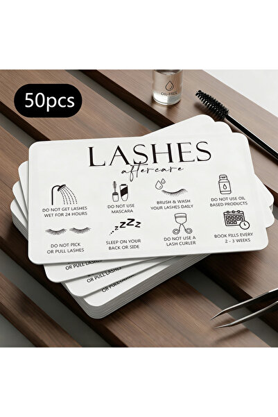 Choice 50 white PVC plastic eyelash care cards, eyelash lifting and beauty sa...