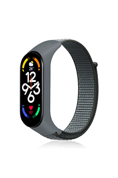 Choice49 حزام نايلون رمادي عاصف لـ Mi Band 7 6 5، حزام رياضي لساعة Mi Band 7-...
