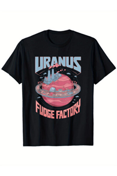 kai22 تي شيرت مطبوع عليه Funny Uranus Fudge Factory Inappropriate مناسب للرجا...
