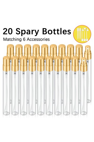 Choice Glass 10ml 20pcs 20pcs 10ml Transparent Glass Spray Bottles, Refillabl...