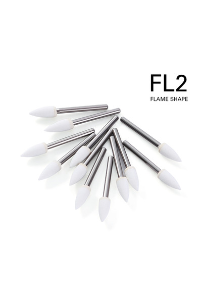 Choice FL2 12pcs/Pack Dental Polishing Stone Handpiece Burs FG Cone Flame Den...