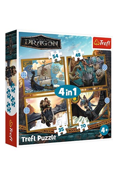 Trefl Παζλ 4 σε 1 με σχέδιο δράκου και θέμα Dragon Days
