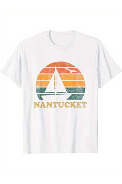 2BIR Sailboat Sunset Nantucket T-Shirt 100% Short-Sleeve T Shirt Round Neck A...