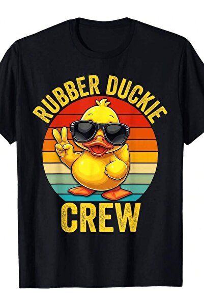 21JNRY تي شيرت مضحك على شكل بطة مطاطية للجميع - تي شيرت Duckie Crew Cruise