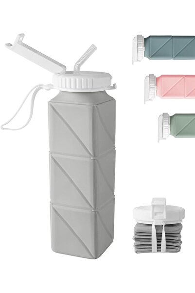 DURKU Dorco 620ml Large Capacity Silicone Foldable Water Bottle, Portable Tra...