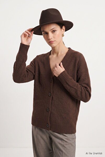 Rays Cardigan tricotat cu nasturi 20255 Maro