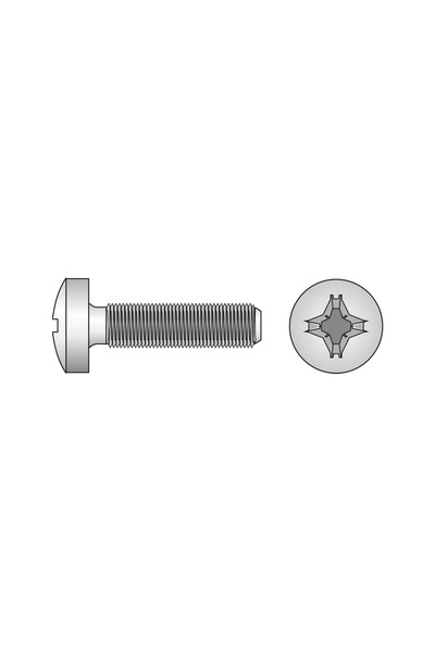 Rocast Set 100 x Surub Cap Bombat Locas Cruciform 7985 Otel Gr.4.8 Zincat-M6 ...
