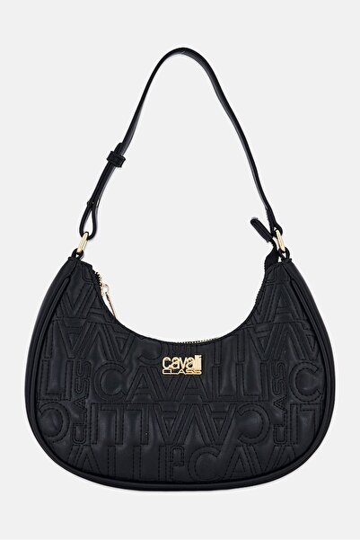 Cavalli Class Women Brand Logo Handbag, Black