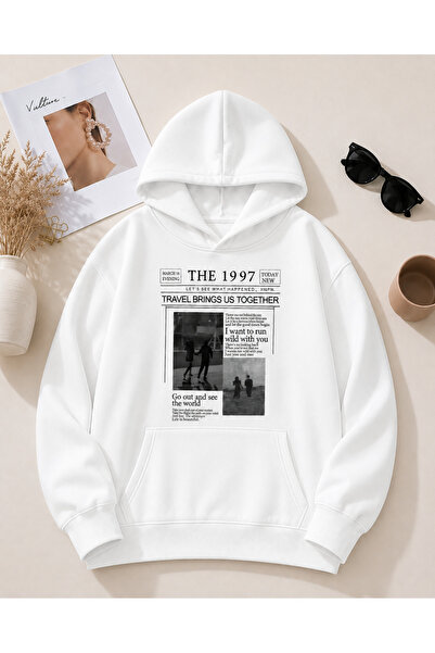 ZAVIXO Unisex Beige Oversized Hooded Sweatshirt