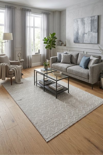 ALA RUGS İskandinav Gri Halı Antre Salon Oturma Yatak Odası Koridor Mutfak Ma...