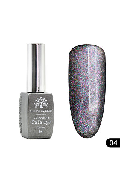 global fashion Ημιμόνιμο βερνίκι νυχιών Cat eyes 72D Aurora, 04