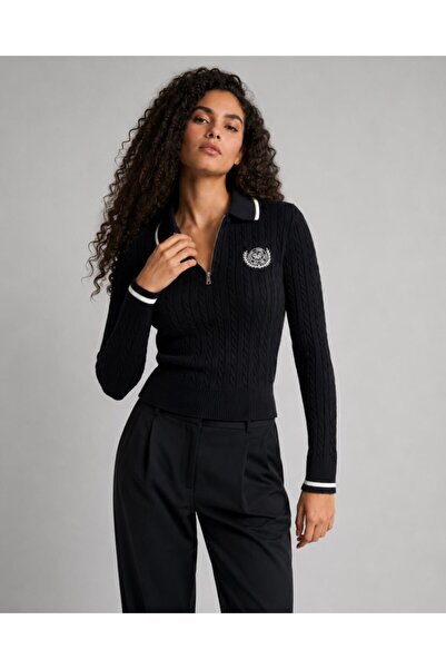 Noi Belis Polo Collar Half-Zip Hair Knitwear with Arma Detail Aw26Kz0005