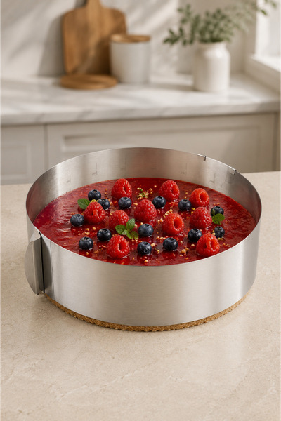 Kitchen Way Size Adjustable Round Cake Pastry Mold Metal Sponge Cake Mold Kw-...