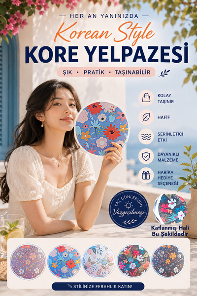 Brother Toys Büyük Boy 25 Cm Katlanır Kore Yelpaze Serinlik