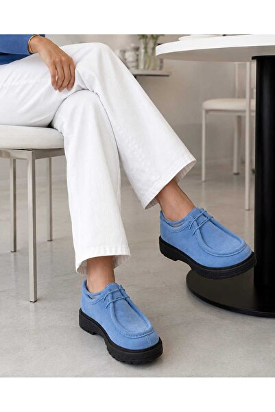 Oneka Shoes Kadın Günlük Bağcıklı Açık Mavi süet 190826KSM1000