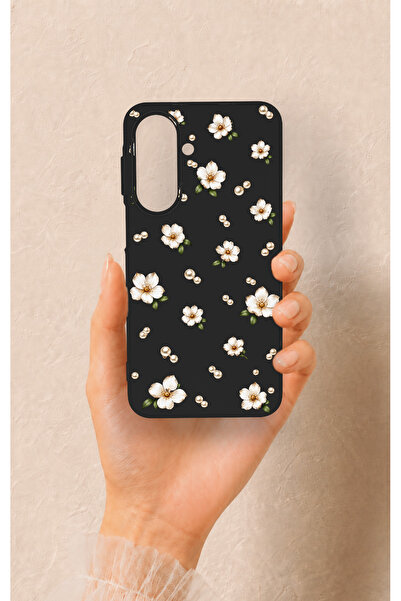 Vip Case Samsung A27 Uyumlu İnci Papatya Desenli Silikon Kılıf