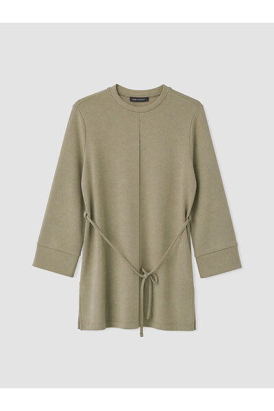 LC Waikiki Haki Soft Touch Kadın Sweatshirt Tunik