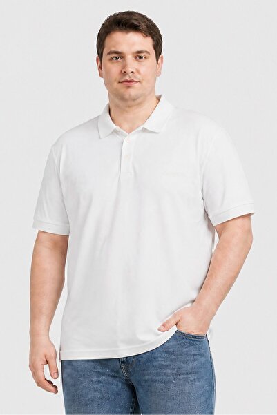 Calvin Klein Men Regular Fit Embroidered Logo Short Sleeve Polo Shirt, White