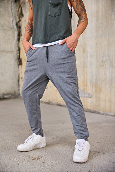 Superbluemexico Men's Jogger Pants with Elastic Waist and Cuffs