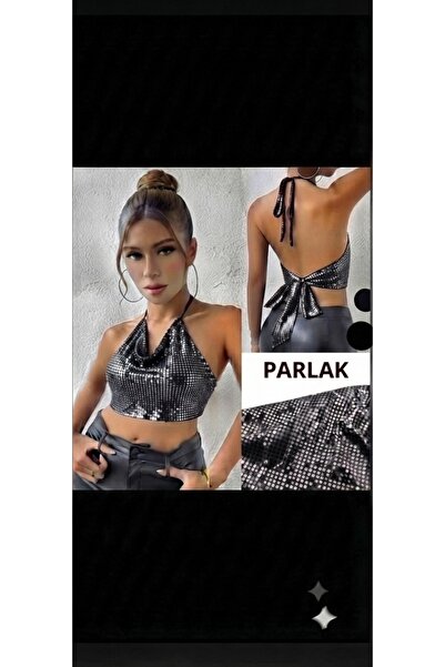 Nisa Back-Tie Sequin Detailed Bustier
