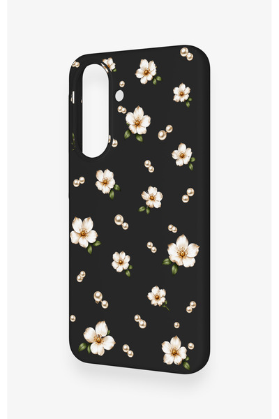 Vip Case Samsung A27 Uyumlu İnci Papatya Desenli Silikon Kılıf