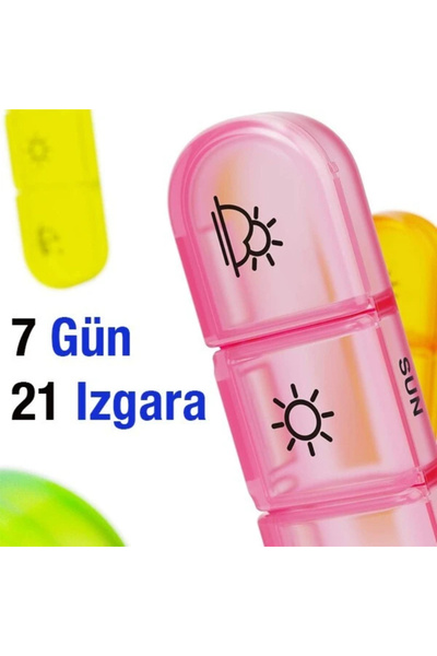 7 Günlük İlaç Kutusu - Sabah Öğlen Akşam 3 Bölmeli - Taşınabilir Tasarım