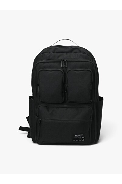 lumberjack Backpack Unisex Black Multi Pcket Bpck