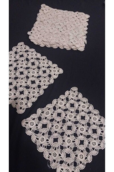 Papatyam 22 X 22 Cotton Thread Crochet 8 Pieces Cream Colored Cotton Thread C...