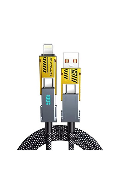 HASTHIP 100W Usb C Cable with Display, 4 in 1 USB C to Cable, Multi USBC Char...